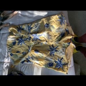Yellow floral Romper ** with pockets